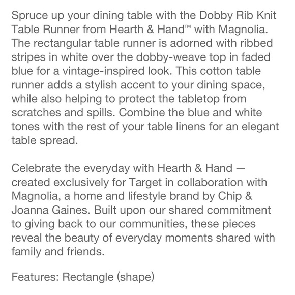 NEW Hearth & Hand Dobby rib knit Table Runner 6 ft - Picture 6 of 9